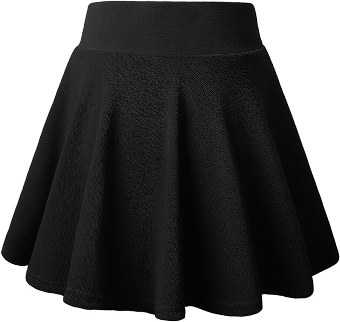 ALYNE Girl's/Women's Classic Stretchy Skater Flared Skirt with Attached Inner Shorts