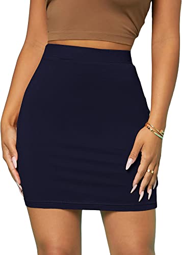 ALYNE Girl's/Women's Classic Solid Stretchy Bodycon Pencil Skirt with Elasticated Waist Belt